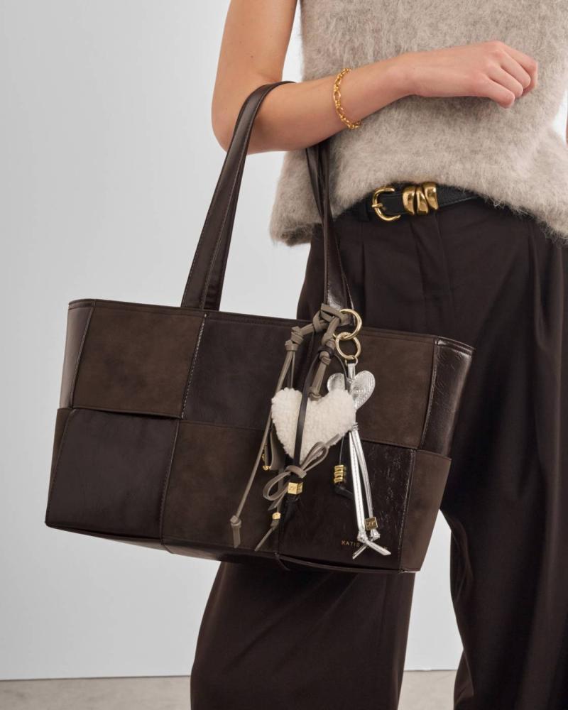 Taya Hand Woven Suedette Tote Bag