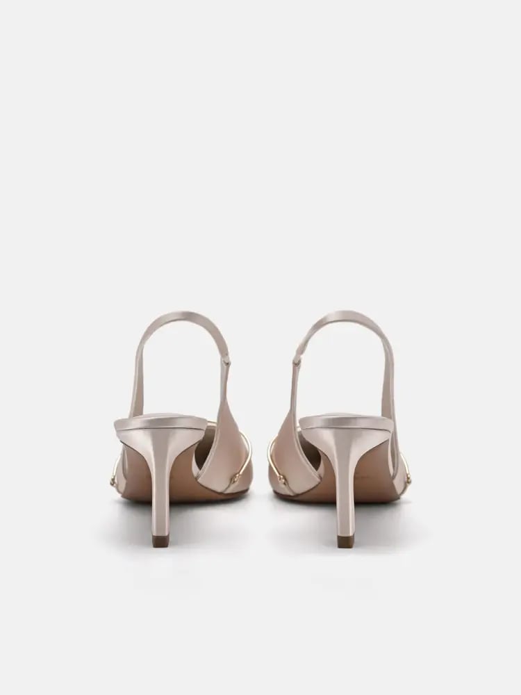 كعب بيدرو 6.5 سم Satin Slingback Heel Pumps