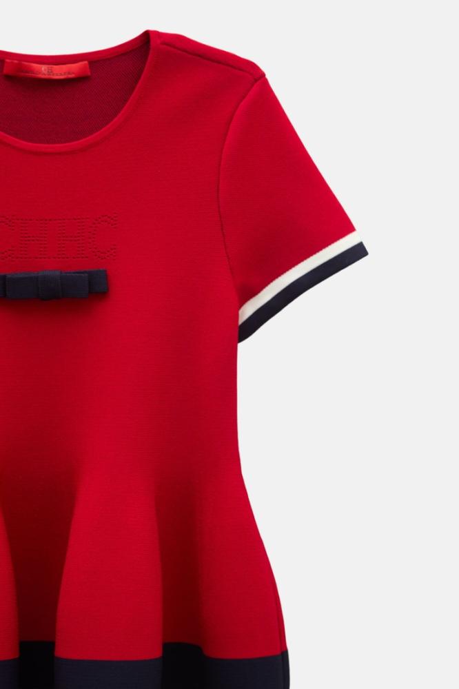 فستان كارولينا هريرا أطفال Tricolor Canaletes Dress