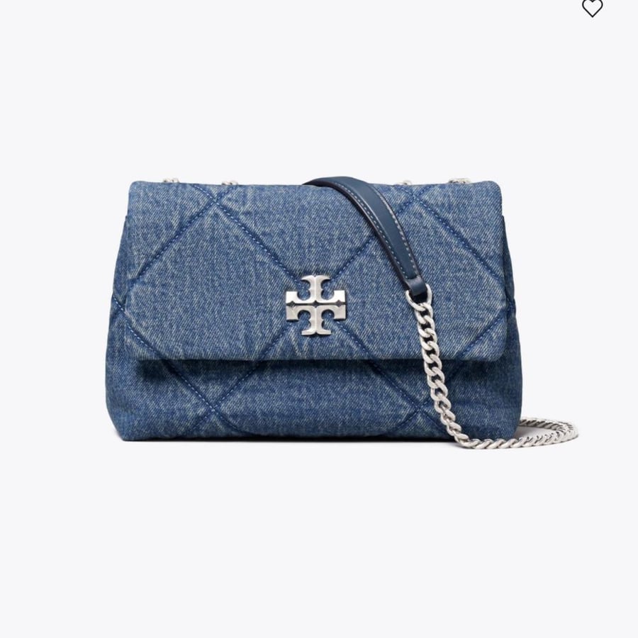 حقيبة توري بورش SMALL KIRA DIAMOND QUILT DENIM SHOULDER BAG