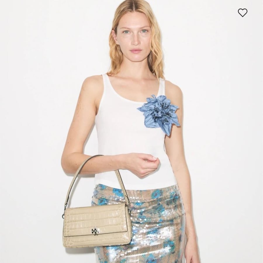 شنطه توري بورش الحجم الصغير SMALL CHARLIE CROC-EMBOSSED SHOULDER BAG