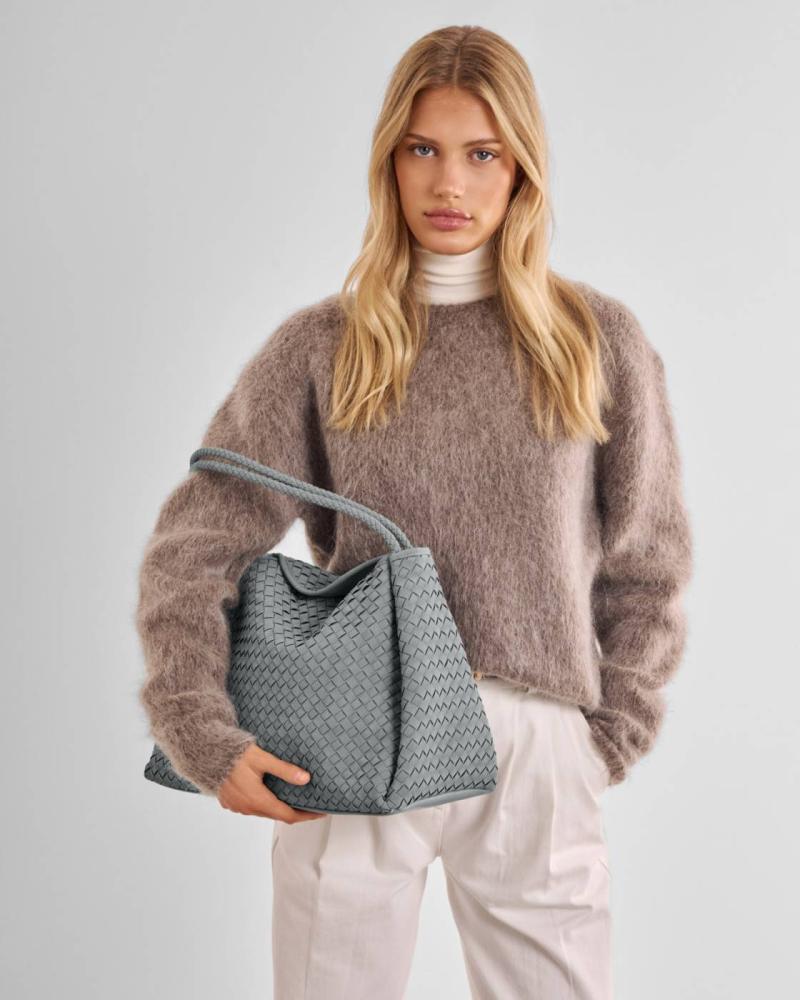 Nova Hand Woven Suedette Large Shoulder Bag