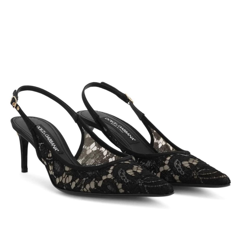 كعب دوليتشى آند غبانا 6 سم Lace slingbacks