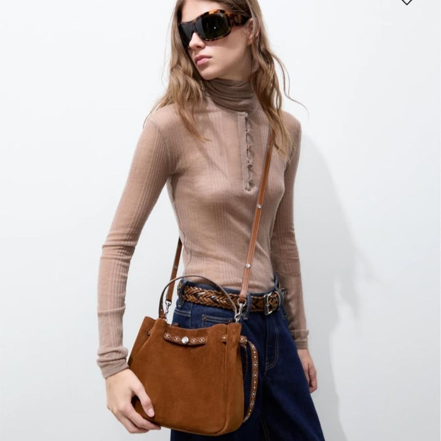 شنطه توري بورش  ROMY STUDDED SUEDE BUCKET BAG