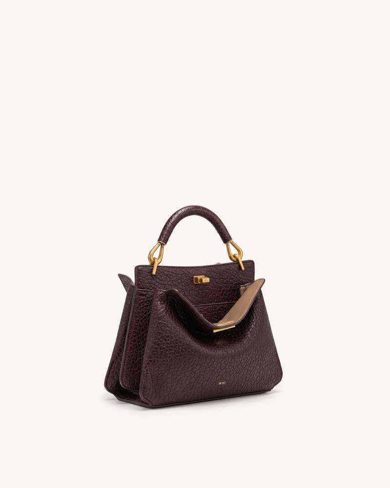 شنطه JW PEI Lucia Elephant-Effect Top Handle Bag
