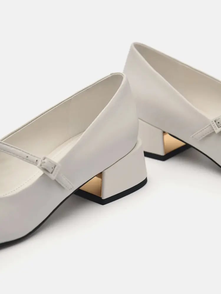 كعب بيدرو 4 سم Bianca Leather Mary Jane Pumps