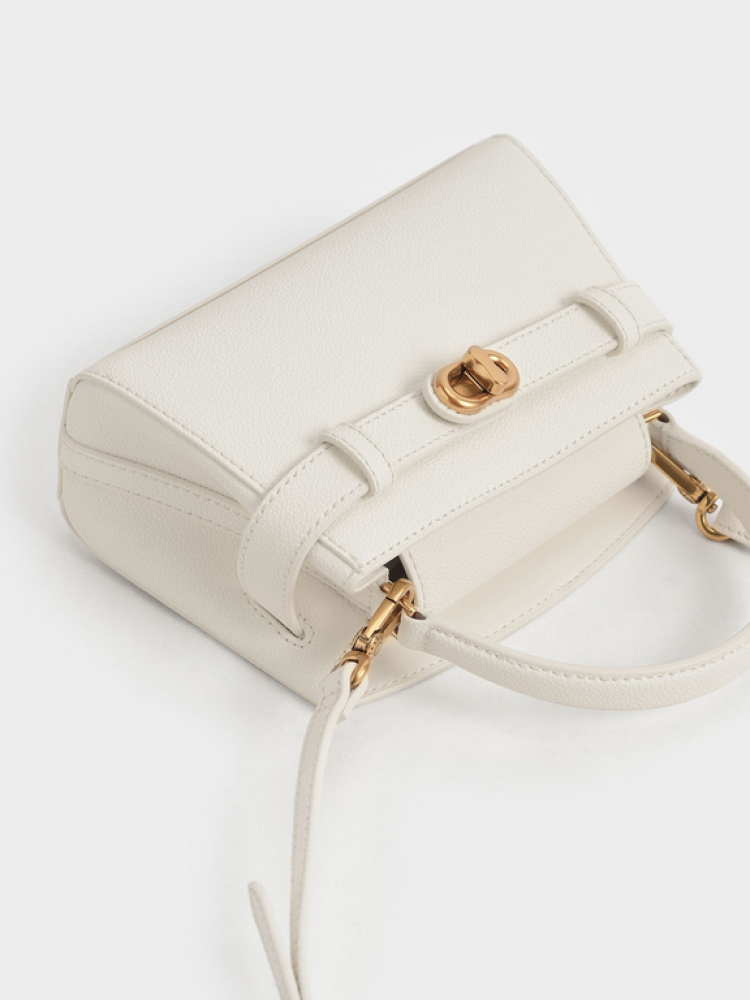تشارلز اند كيت - Aubrielle Canvas Two-Tone Top Handle Bag  - Small