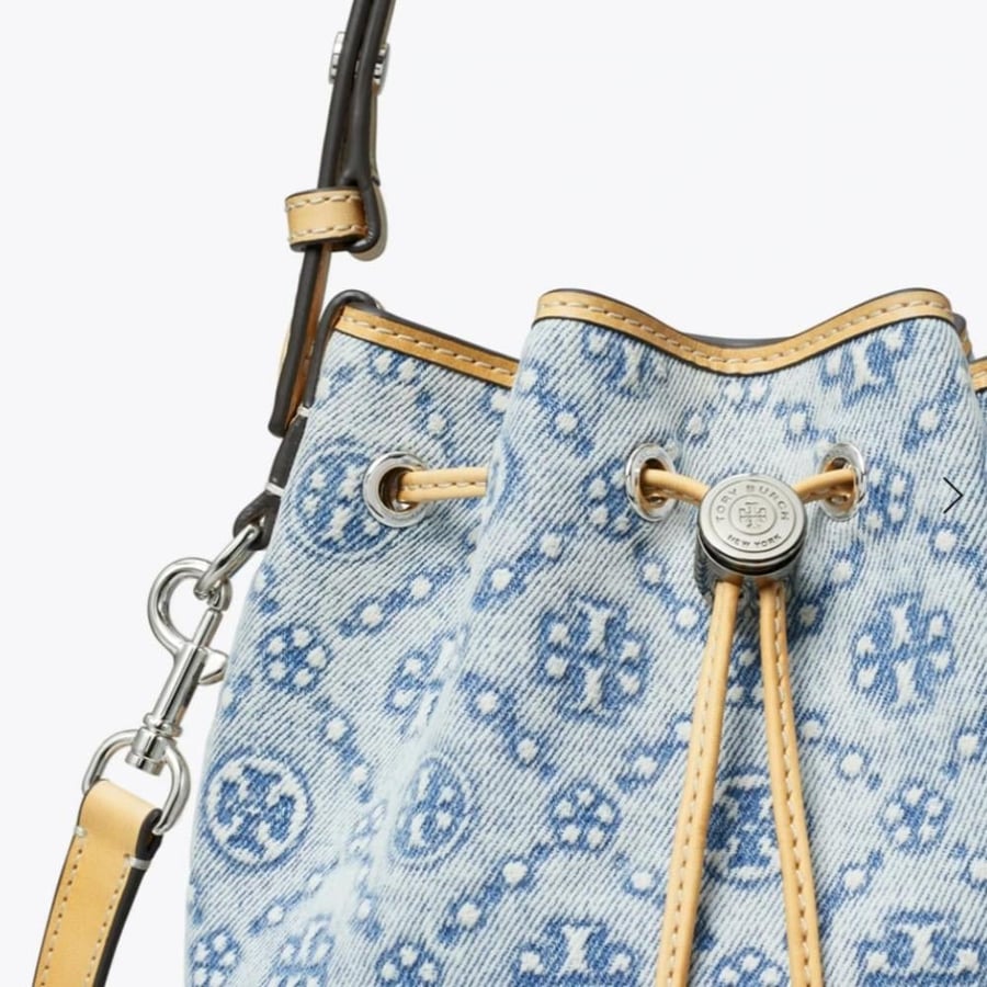 حقيبه توري بورش ميني T MONOGRAM DENIM MINI BUCKET BAG