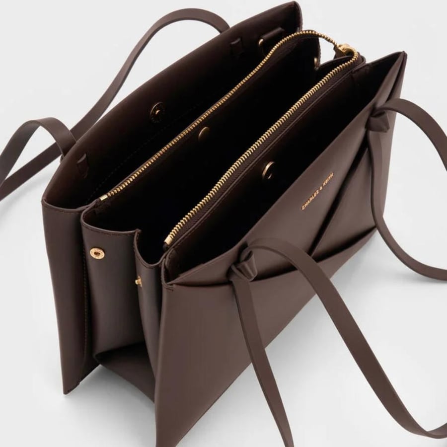 Charles and Kate Aubrielle Croc-Effect Top Handle Bag - black