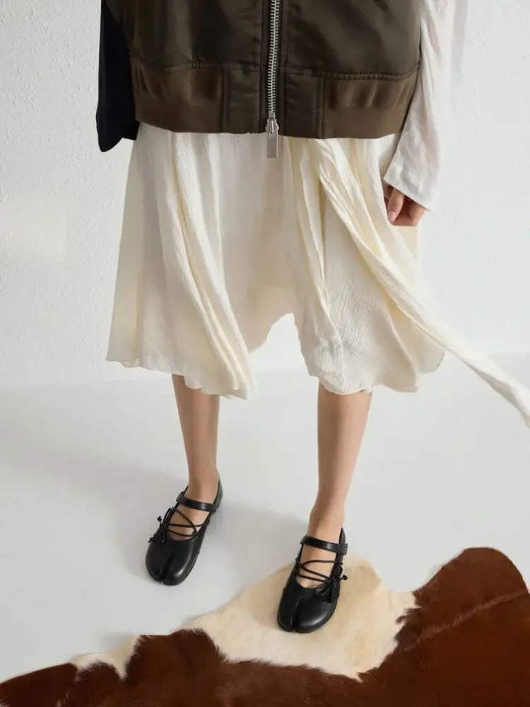 حذاء تشارلز آند كيث Aether Lace-Up Split-Toe Mary Jane Flats