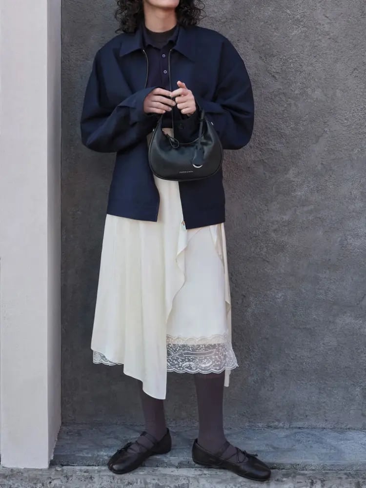 حذاء تشارلز آند كيث Aether Lace-Up Split-Toe Mary Jane Flats