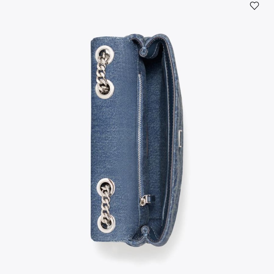 حقيبة توري بورش SMALL KIRA DIAMOND QUILT DENIM SHOULDER BAG