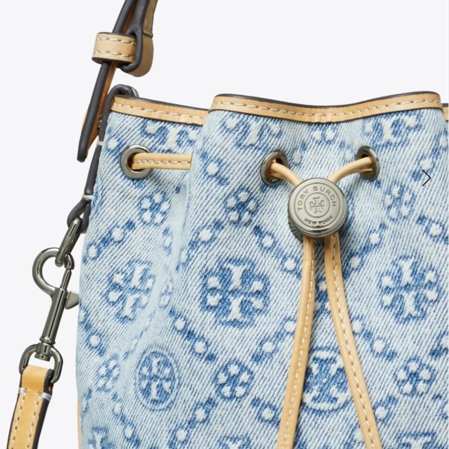 حقيبه توري بورش T MONOGRAM DENIM BUCKET BAG