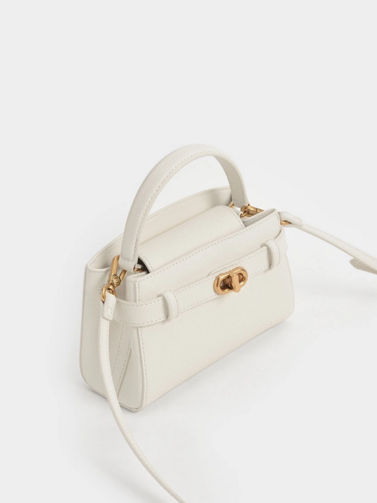 تشارلز اند كيت - Aubrielle Canvas Two-Tone Top Handle Bag  - Small