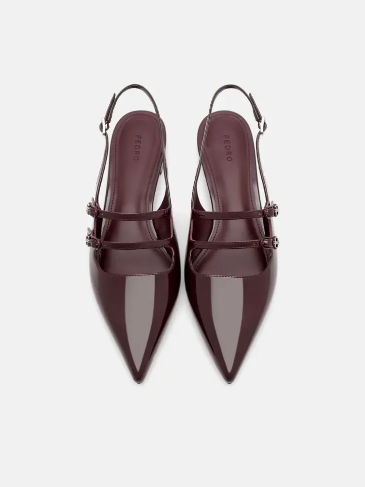 حذاء بيدرو Patent Leather Slingback Ballerina Flats