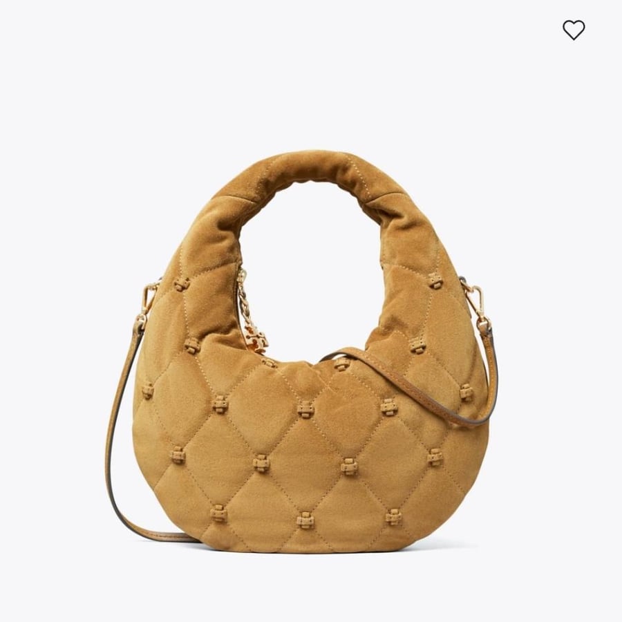 شنطه تورى بورش BUNNY KNOT SUEDE CRESCENT BAG