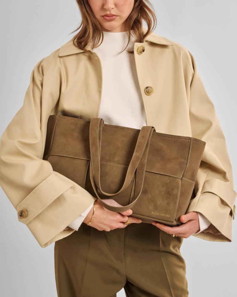 Taya Hand Woven Suedette Tote Bag