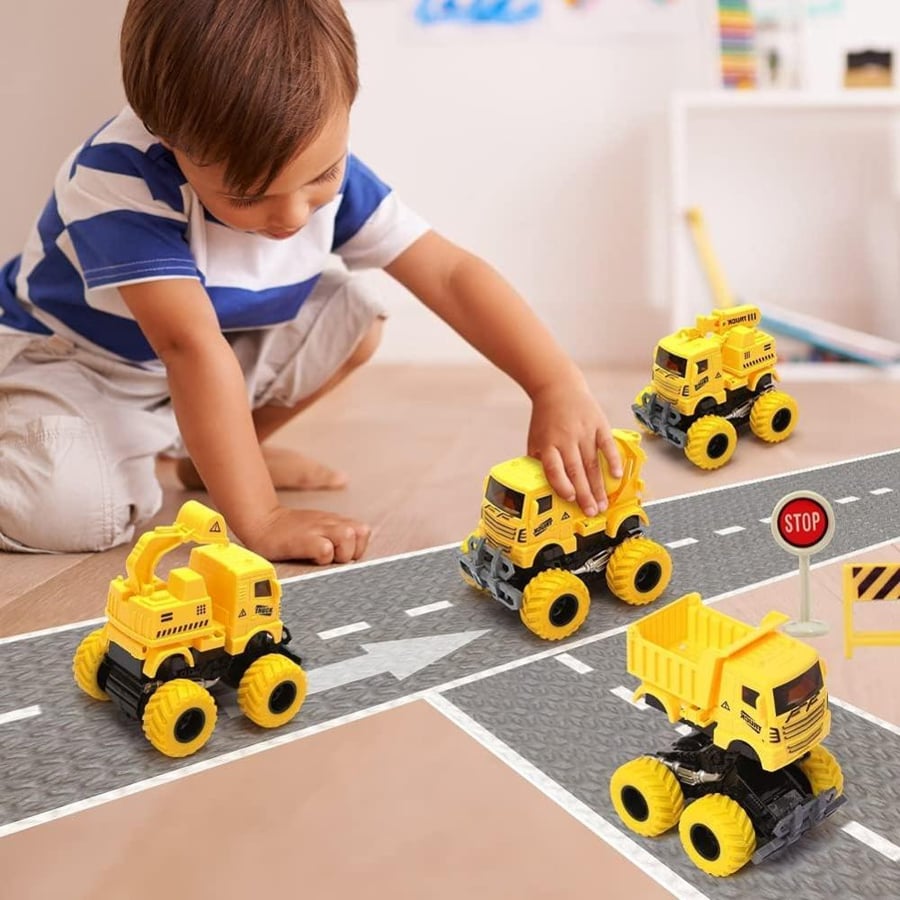 Construction trucks with inertia .. 12 pieces