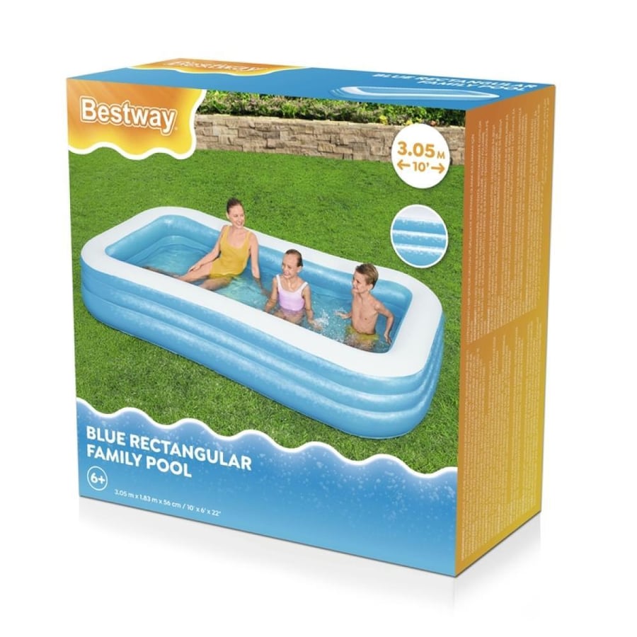 Blue rectangular family pool 3.05 m × 1.83 m × 56 cm – Bestway