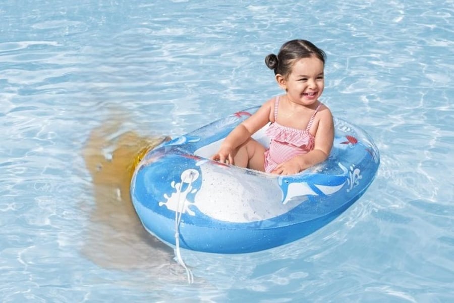 Children's boat dolphin design 102 cm × 69 cm (Bestway Floatin' Friends Baby Boat