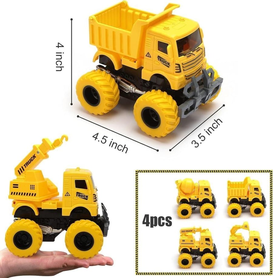Construction trucks with inertia .. 12 pieces