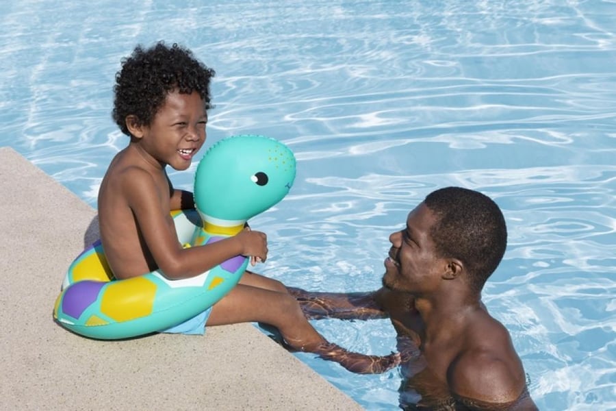 Children's animal design swimming ring 50 × 52 cm.— Bestway Floatin’ Friends Split Swim Tube