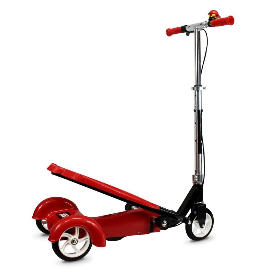 Three-wheeled scooter with double pedals and wings