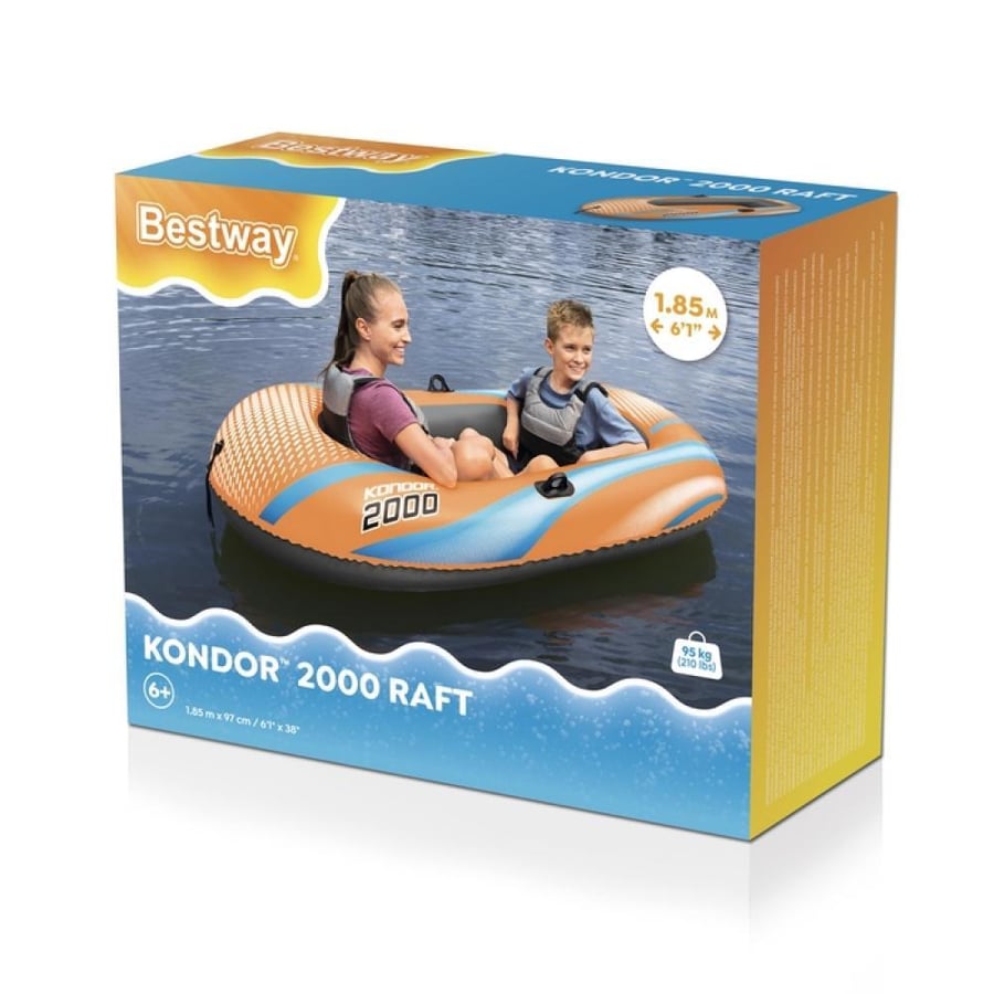 Kondor 2000 inflatable boat 1.85 m × 1.17 m – Bestway Kondor 2000 Raft