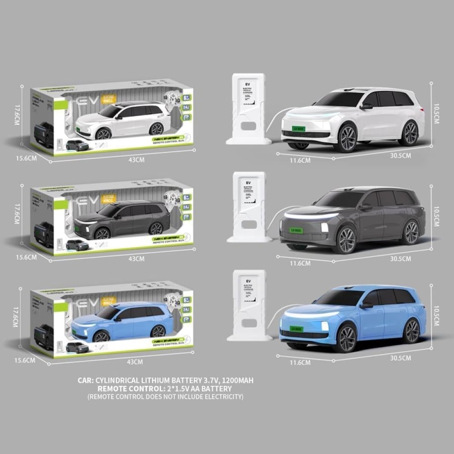 Electric car with remote control and charging station