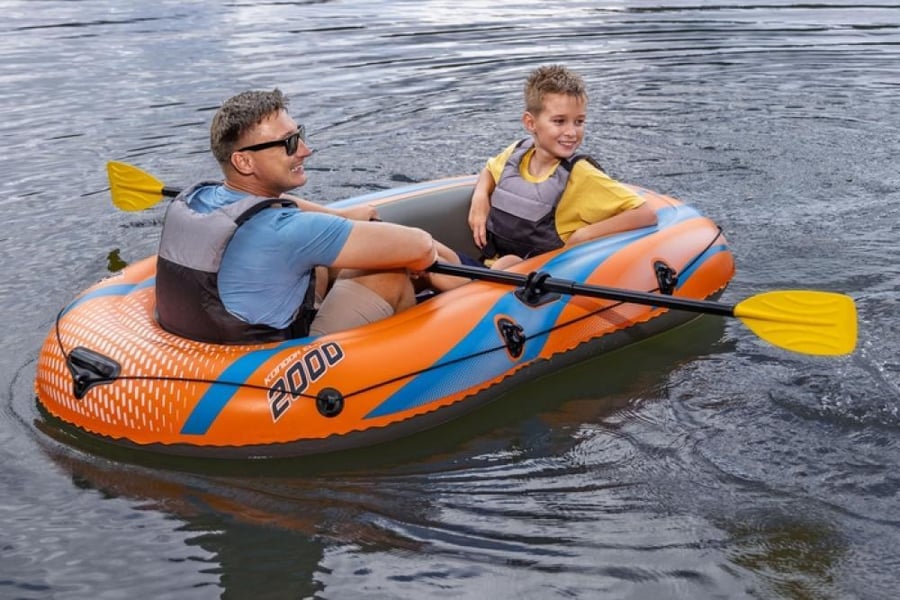 قارب كوندور 2000 القابل للنفخ مع مجاديف ومضخة 1.96 م × 1.14 م– Bestway Kondor Elite 2000 Raft Set ll