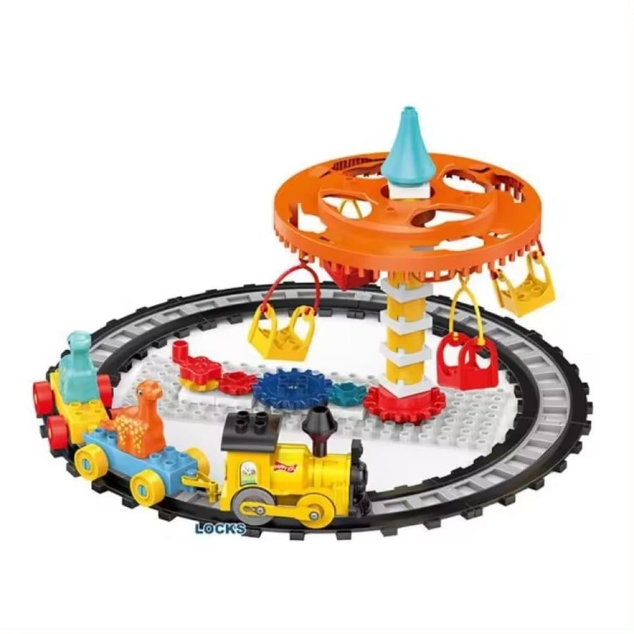 A game building a railway track in the shape of dinosaurs
