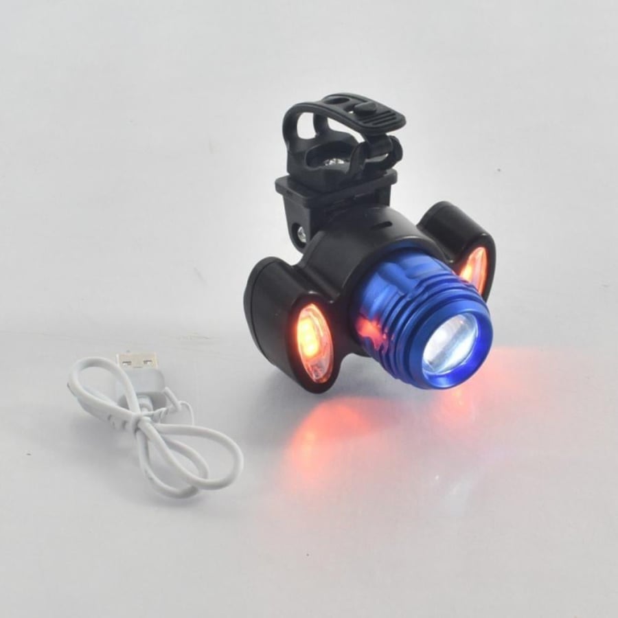 Front LED charging light for bicycles - 4 lighting modes steady and flash