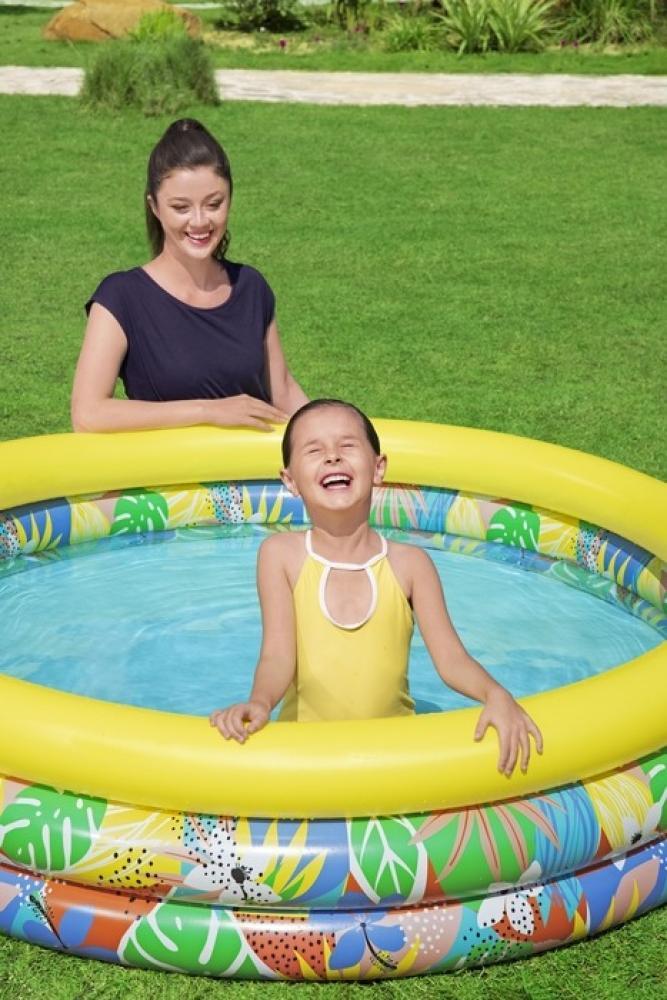 مسبح الأطفال بشكل أزهار ونباتات استوائية ملونة 1.68م×38سم Bestway – Floral Paradise Play Pool ll
