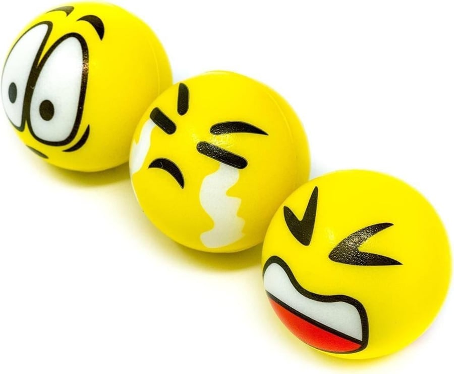 Rubber ball with facial expressions.. 6 pieces..