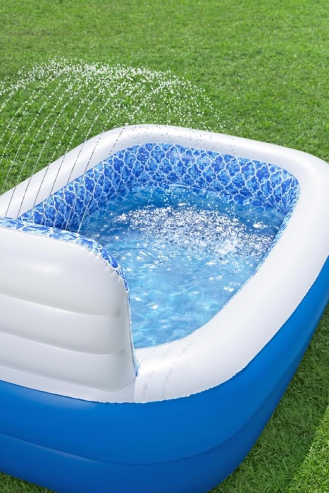 Family pool with water spray 2.29 m × 1.52 m × 69 cm – Bestway Waterfall Oasis Sprinkler Family Pool
