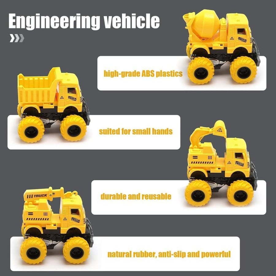 Construction trucks with inertia .. 12 pieces