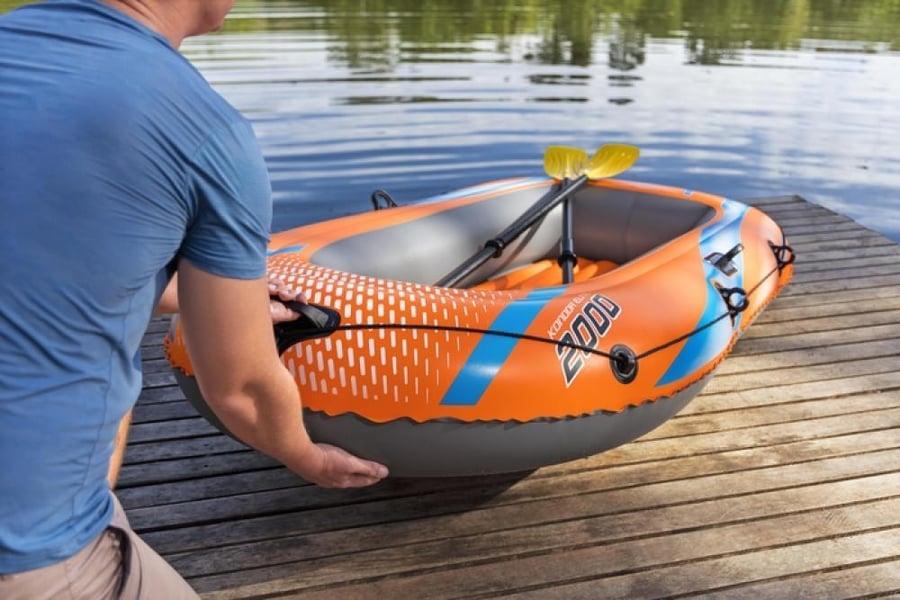 قارب كوندور 2000 القابل للنفخ مع مجاديف ومضخة 1.96 م × 1.14 م– Bestway Kondor Elite 2000 Raft Set ll