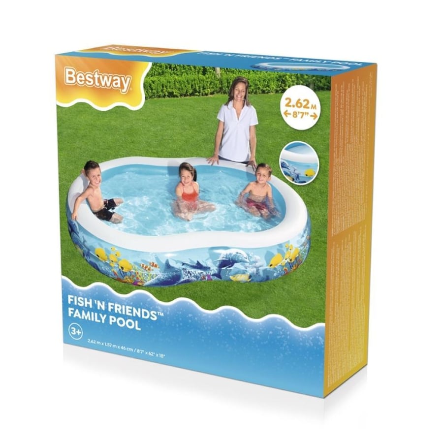مسبح بتصميم بحري 2.62 متر × 1.57 متر × 46 سم  – Bestway Fish 'N Friends™ Family Pool  ll