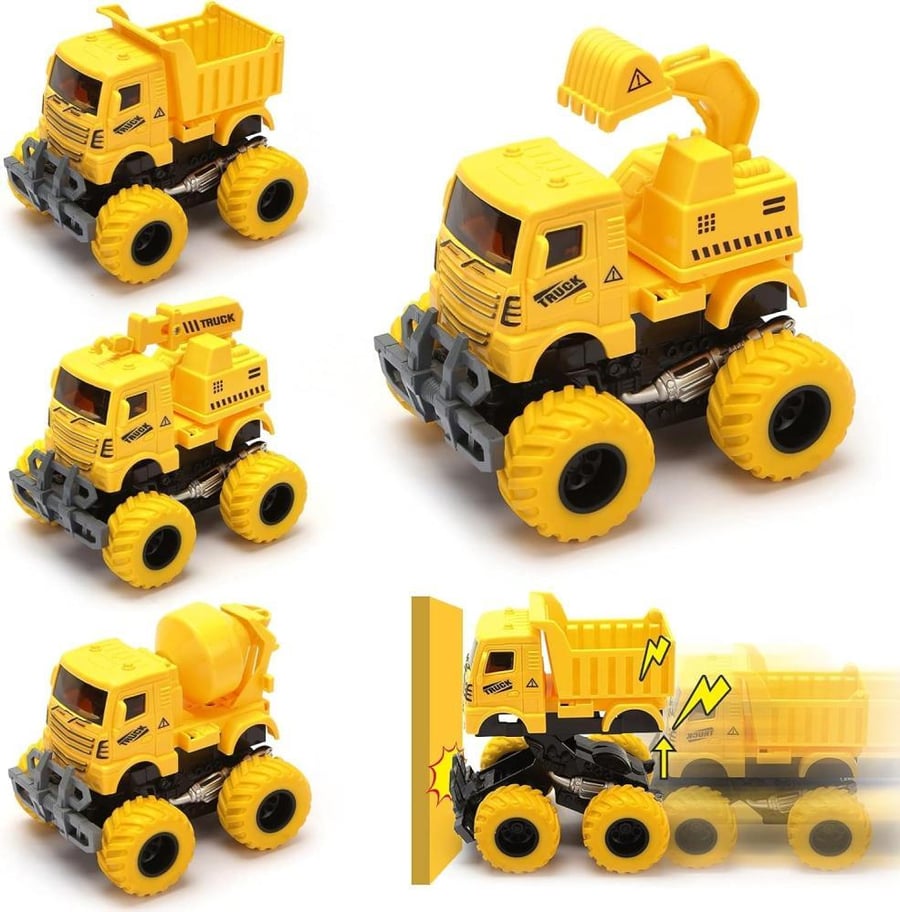 Construction trucks with inertia .. 12 pieces