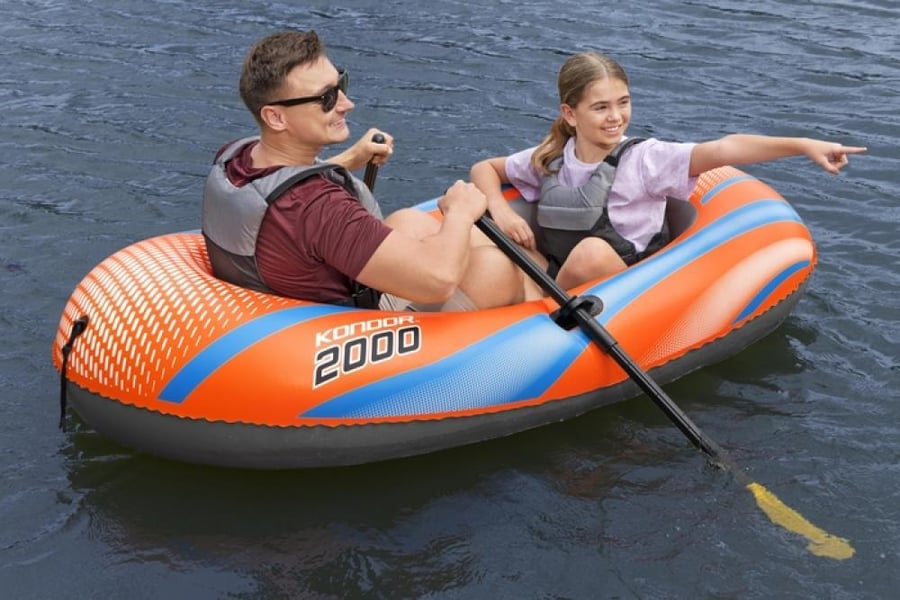 Kondor 2000 inflatable boat with oars 1.85m × 1.04m – Bestway Kondor 2000 Raft Set
