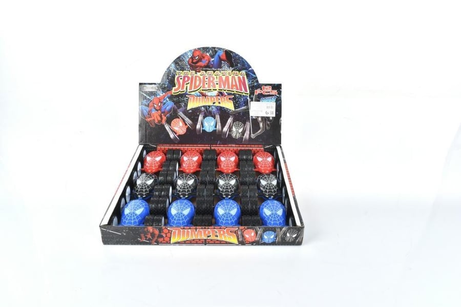 A jumping car with Spider-Man drawings .. 12 pieces ..