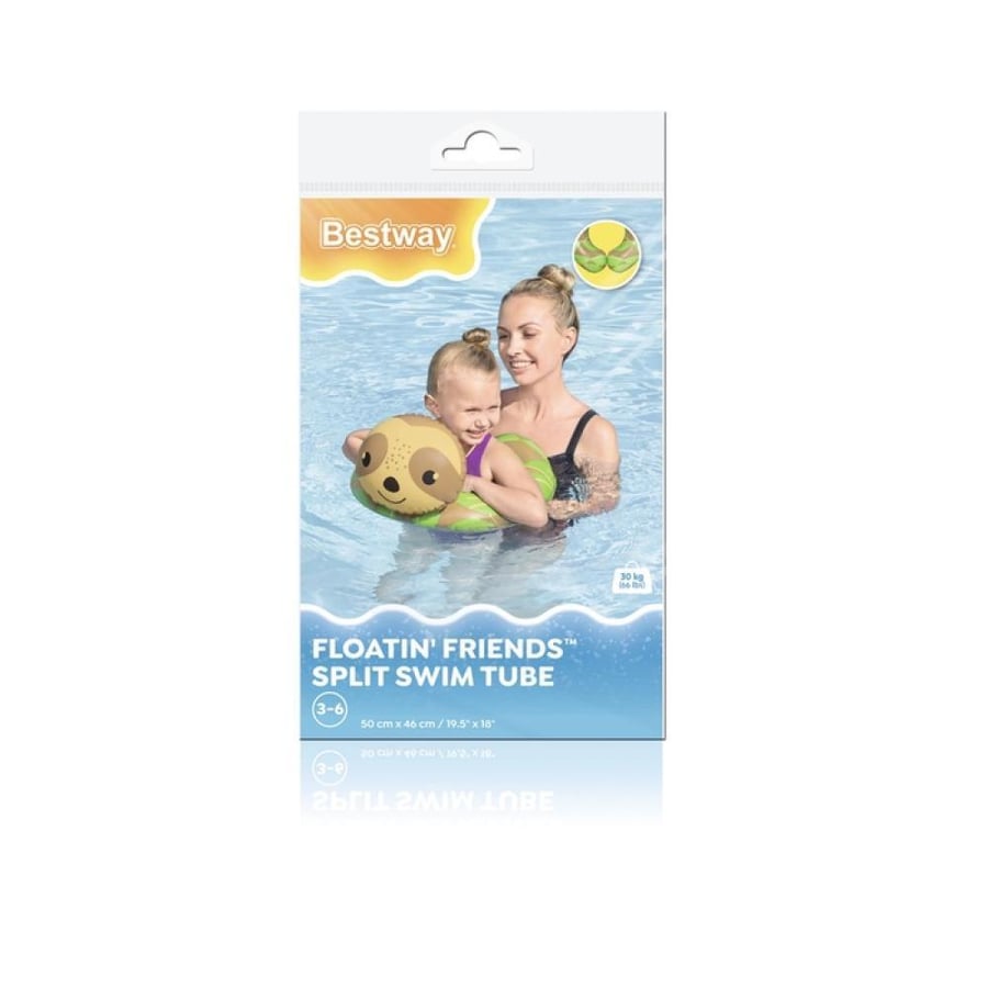 Children's animal design swimming ring 50 × 52 cm.— Bestway Floatin’ Friends Split Swim Tube