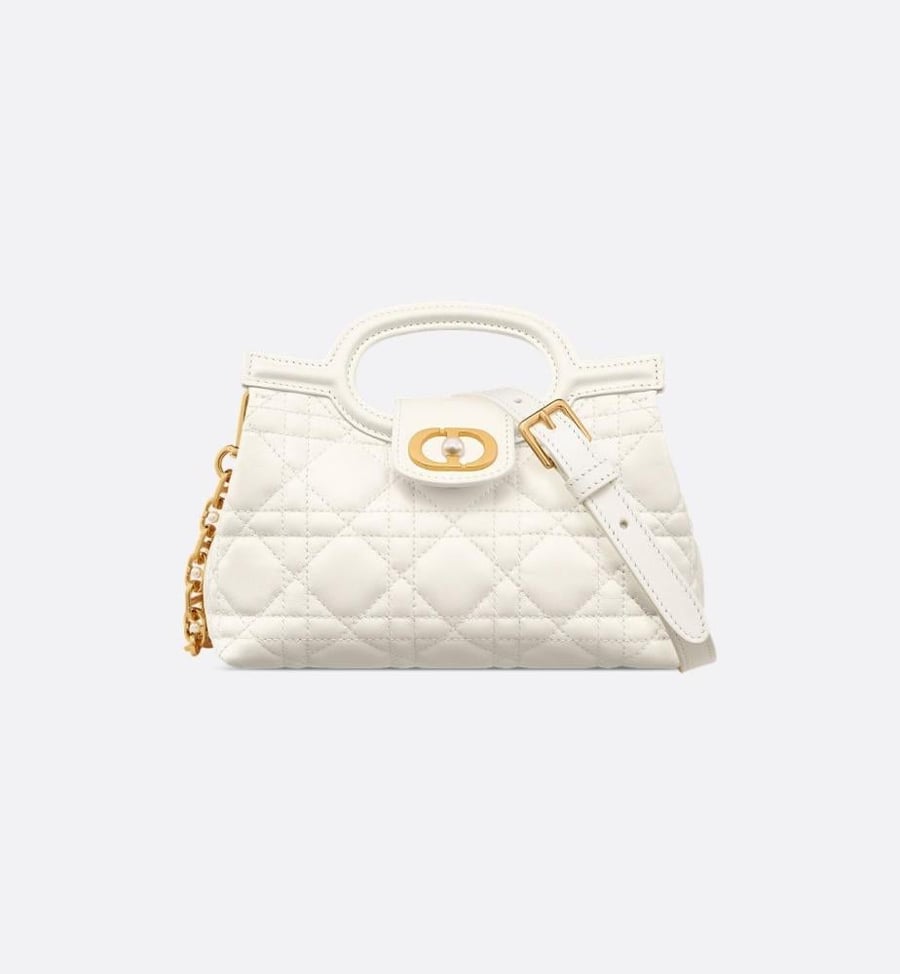 شنطة ديور Dior Jolie Top Handle Mini Bag Black Cannage Lambskin