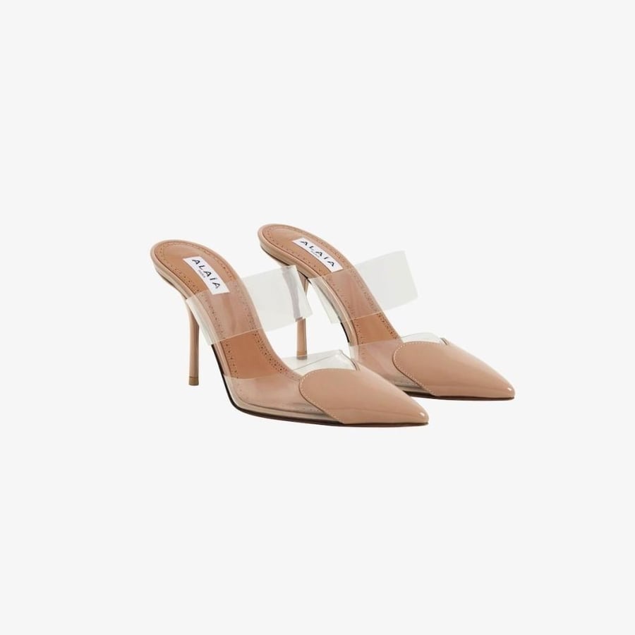 كعب الايا LE CŒUR MULES IN PATENT CALFSKIN