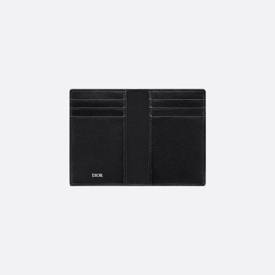 محفظة ديور اسود CD Icon Vertical Bifold Card Holder