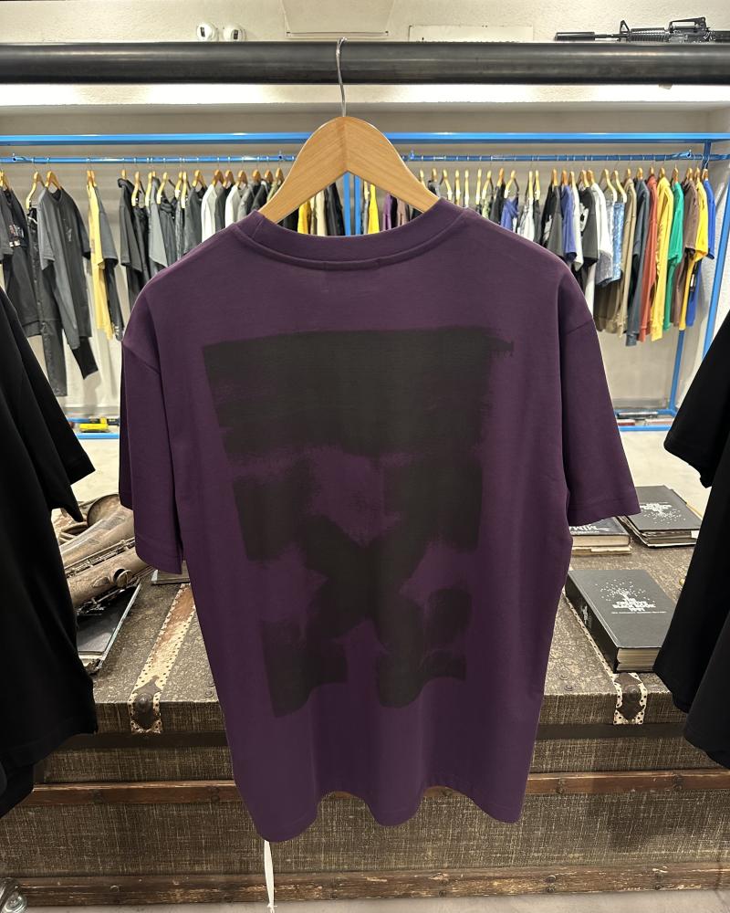 Dark purple Off-White T-shirt with a black logo