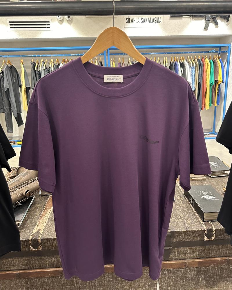 Dark purple Off-White T-shirt with a black logo