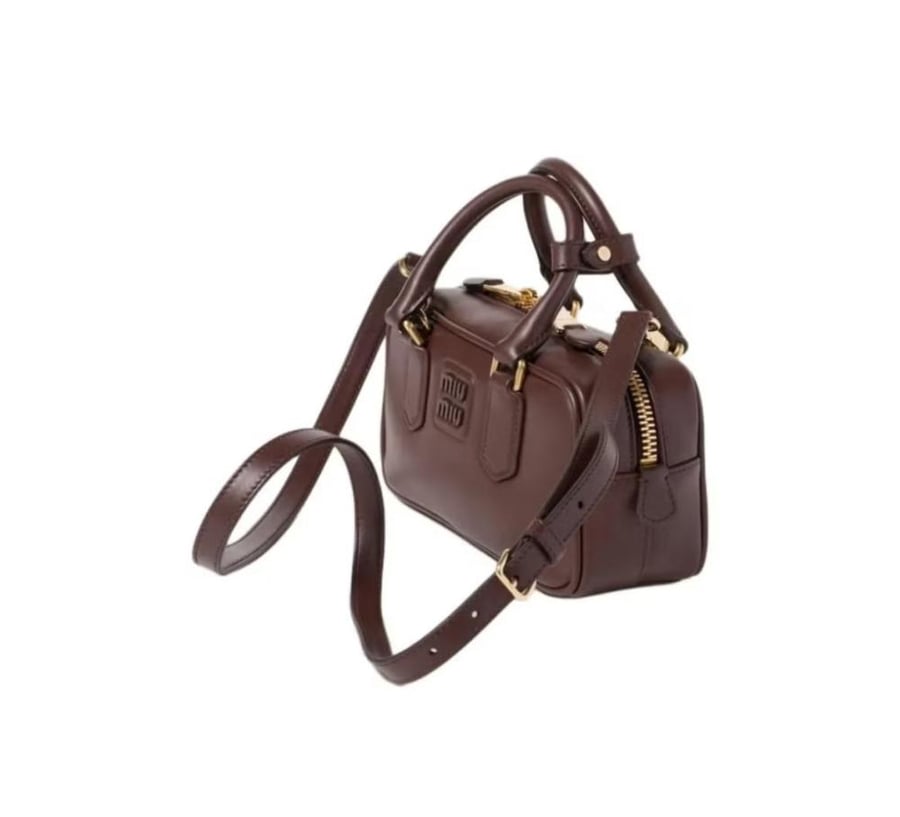 شنطة ميو ميو MIU Arcadie Leather Crossbody Hobo Handbag Women Camera With Top Handle