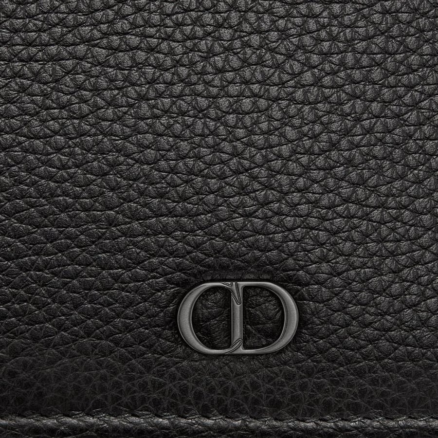 محفظة ديور اسود CD Icon Vertical Bifold Card Holder