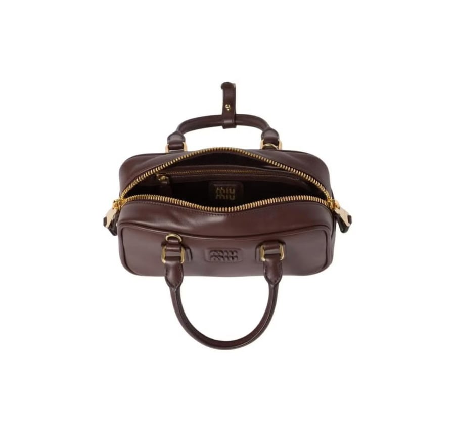 شنطة ميو ميو MIU Arcadie Leather Crossbody Hobo Handbag Women Camera With Top Handle